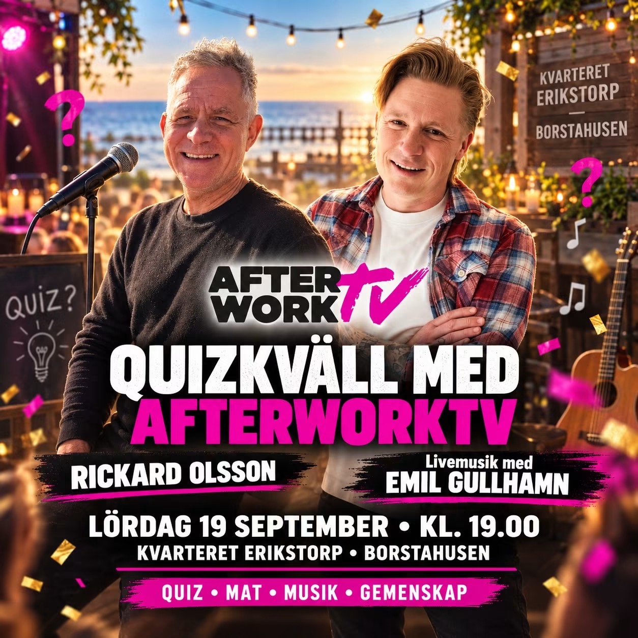 Quizkväll med AfterWorkTV – Rickard Olsson och Emil Gullhamn, smakprov 1